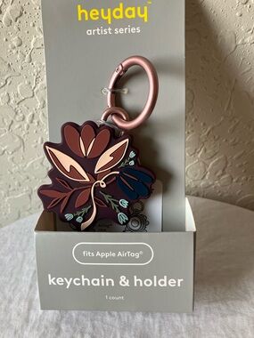 heyday Floral AirTag Keychain & Holder - Burgundy, Blush & Navy